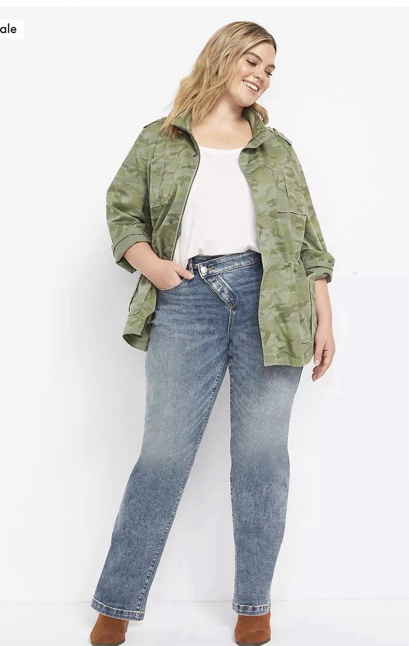 Lane Bryant Signature Fit Straight Leg Jeans size 26P High Rise Flex Magic Waist